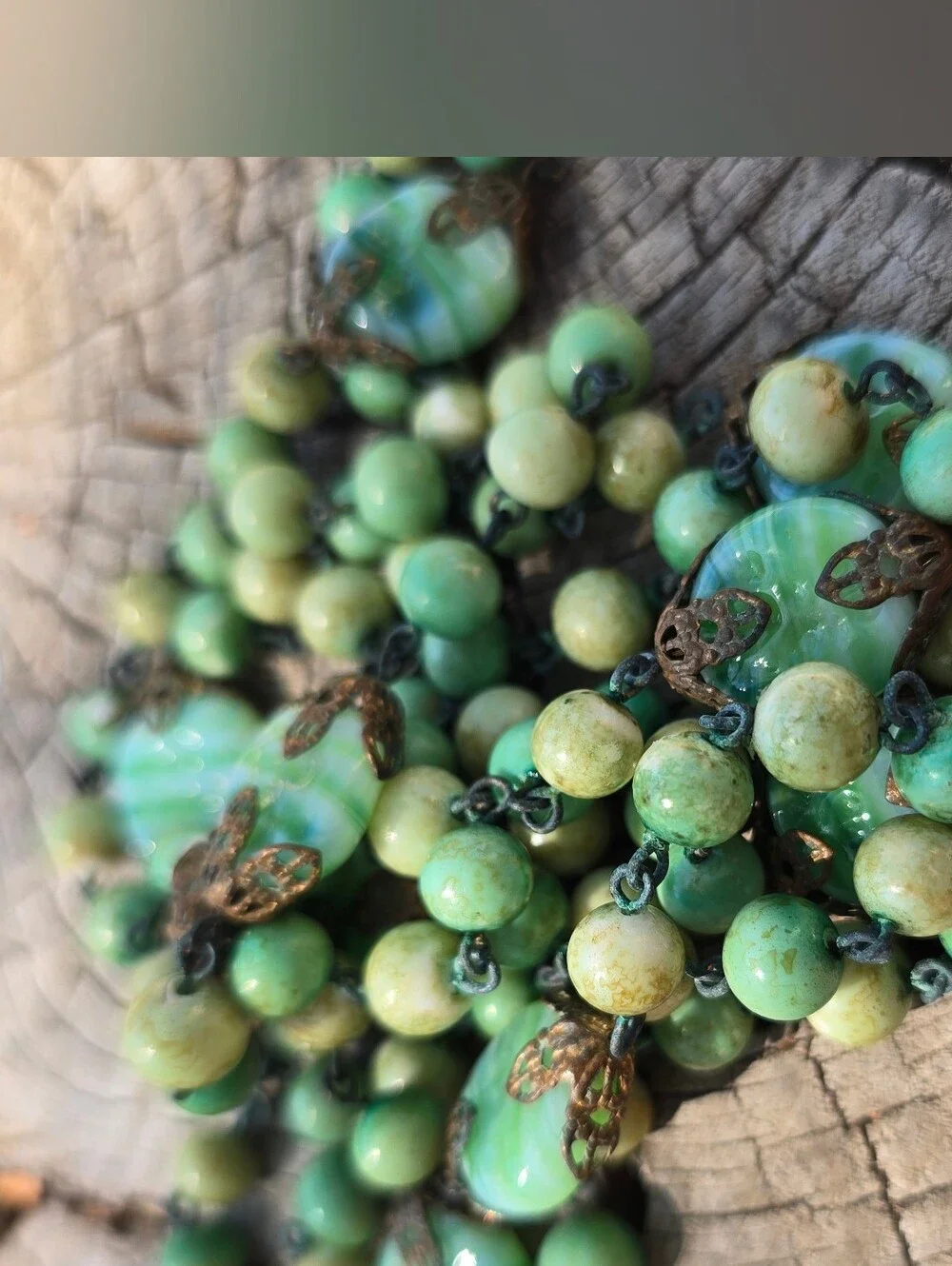 Antique Victorian Glass Bead Necklace